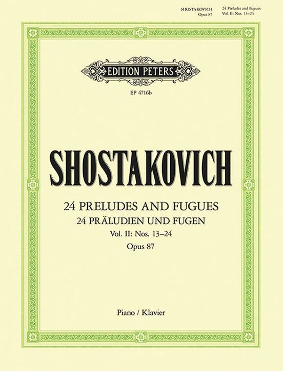 24 Preludes and Fugues, Op.87 Volume 2 - Shostakovich - Piano - Book
