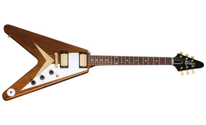 1958 Mahogany Flying V Reissue Electric Guitar with Hardshell Case - Antique Natural