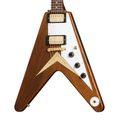 1958 Mahogany Flying V Reissue Electric Guitar with Hardshell Case - Antique Natural