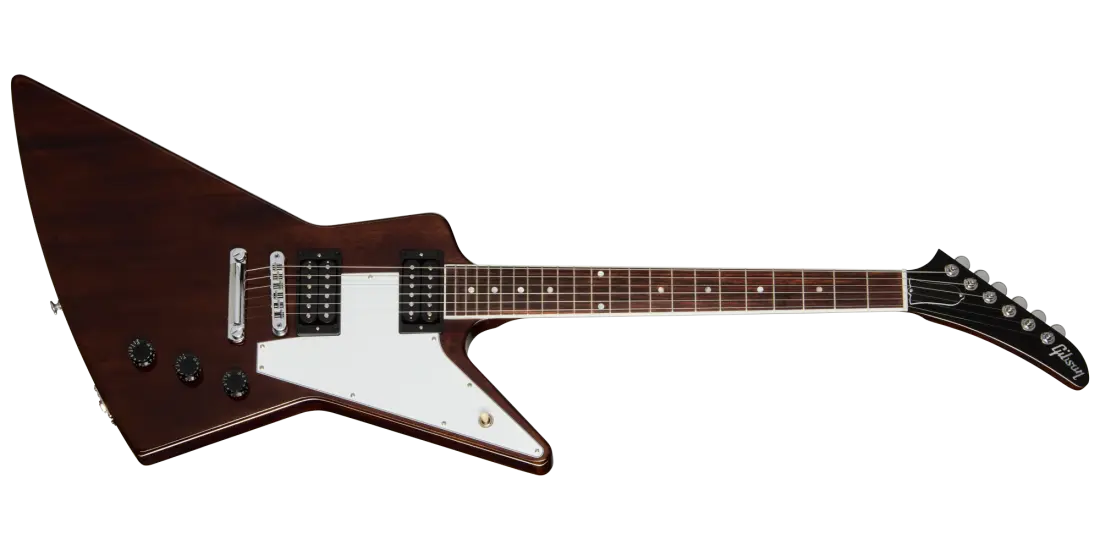 70s Explorer Electric Guitar with Hardshell Case - Dark Walnut