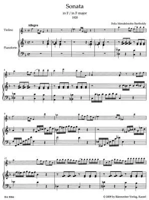 Sonatas for Violin and Piano - Mendelssohn Bartholdy - Performance Score, Part, Urtext Edition, Anthology - Violin, Piano