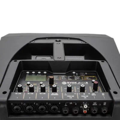 EVOX JMIX8 Active Two-Way Array Music System with Built-In Mixer and DSP - Black