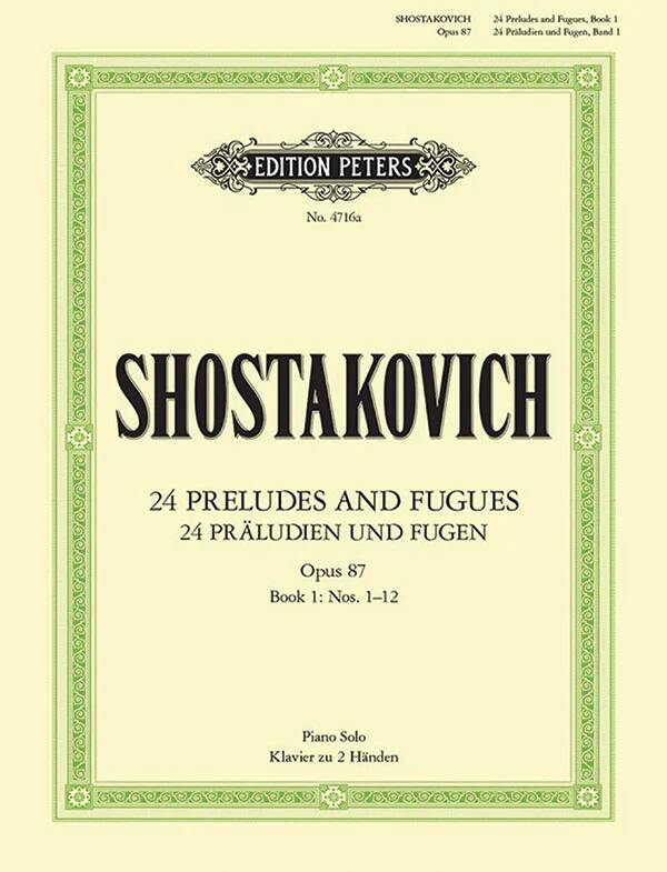 24 Preludes and Fugues, Op.87 Volume 1 - Shostakovich - Piano - Book