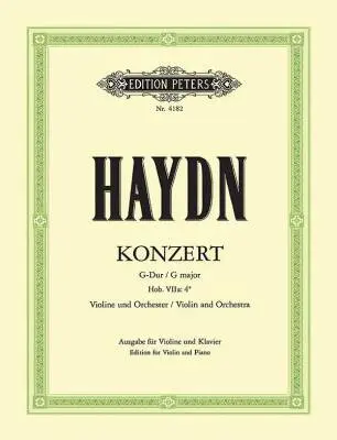 C.F. Peters Corporation - Violin Concerto in G Hob. VIIa:4 - Haydn/Kuchler - Violin/Piano - Book