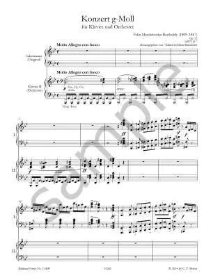 Piano Concerto No. 1 in G minor Op. 25 - Mendelssohn/Burmeister - 2P4H - Book