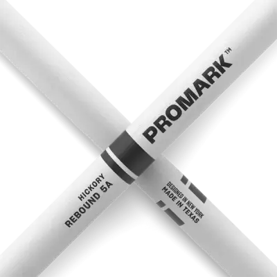 Rebound 5A Painted Hickory Drumnsticks - White