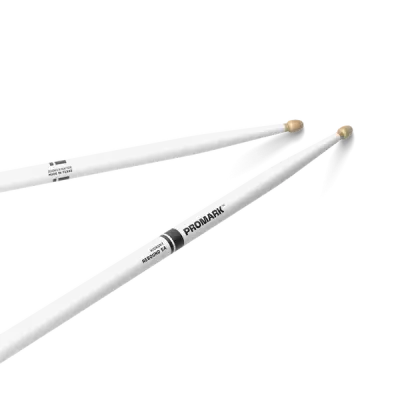 Rebound 5A Painted Hickory Drumnsticks - White