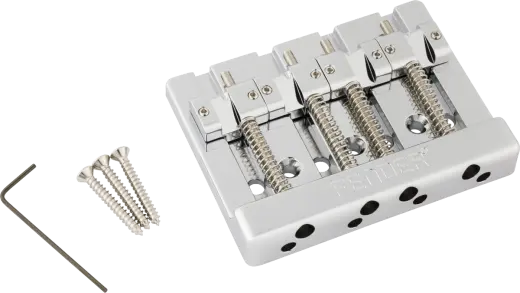 Fender - HiMass String-Through 4-String Bass Bridge Assembly with Brass Saddles - Chrome