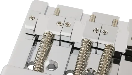 HiMass String-Through 4-String Bass Bridge Assembly with Brass Saddles - Chrome