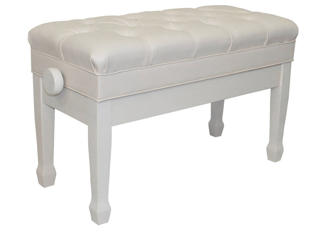 MAESTRO 1G Adjustable Piano Bench - Polished White