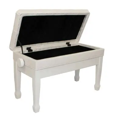 MAESTRO 1G Adjustable Piano Bench - Polished White