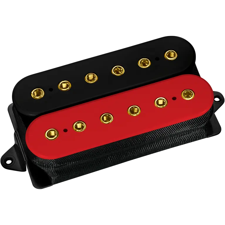 Steve Vai Signature Evo 2 F-Spaced Bridge Pickup - Black/Red with Gold Poles
