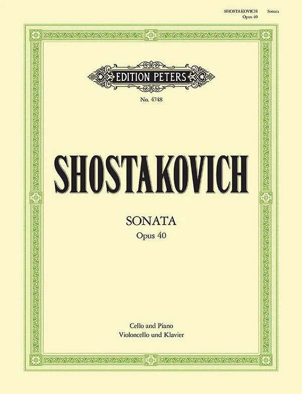 Cello Sonata in D minor Op. 40 - Shostakovich - Cello/Piano - Sheet