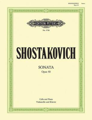 C.F. Peters Corporation - Cello Sonata in D minor Op. 40 - Shostakovich - Cello/Piano - Sheet
