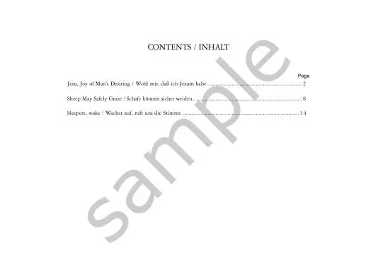 3 Popular Pieces from Cantatas BWV 140, 147, 208 - Bach/Duck - 1P4H - Book