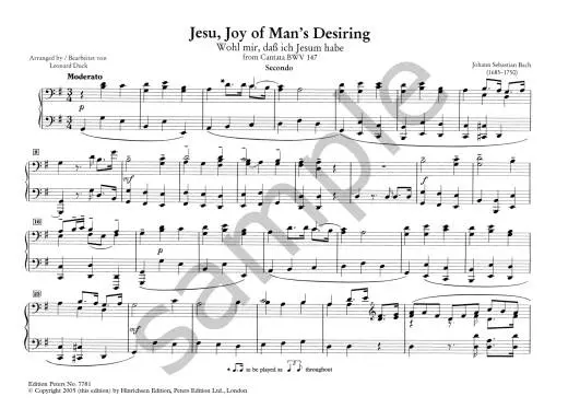 3 Popular Pieces from Cantatas BWV 140, 147, 208 - Bach/Duck - 1P4H - Book