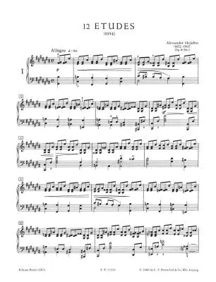 12 Etudes, Op. 8 - Scriabin/Phillipp - Piano - Book