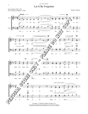 Let It Be Forgotten - Teasdale/Chatman - SATB