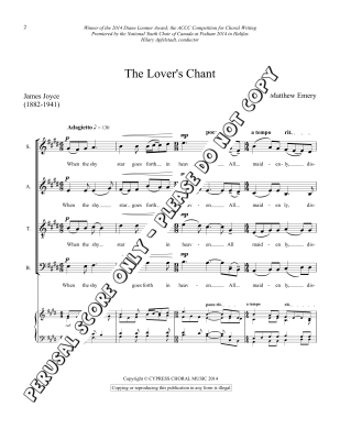 The Lover\'s Chant - Joyce/Emery - SATB