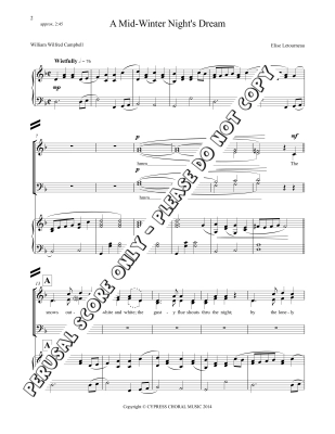 A Mid-Winter Night\'s Dream - Campbell/Letourneau - SATB