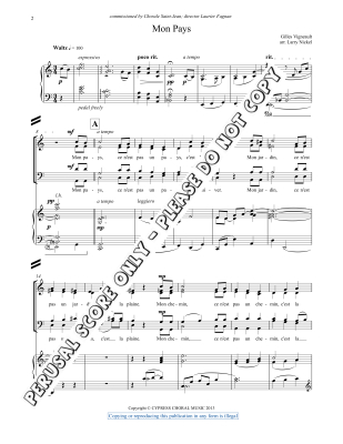 Mon Pays (ce nest pas un pays) -Vigneault/Nickel - SATB