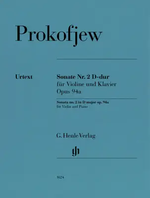 G. Henle Verlag - Sonata No. 2 in D major, Op. 94a - Prokofiev - Violin/Piano - Sheet