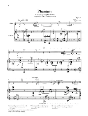 Phantasy Op. 47 - Schoenberg/Fess - Violin/Piano - Sheet
