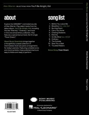 Selections from You\'ll Be Alright, Kid  - Warren - Piano/Lyrics - Book