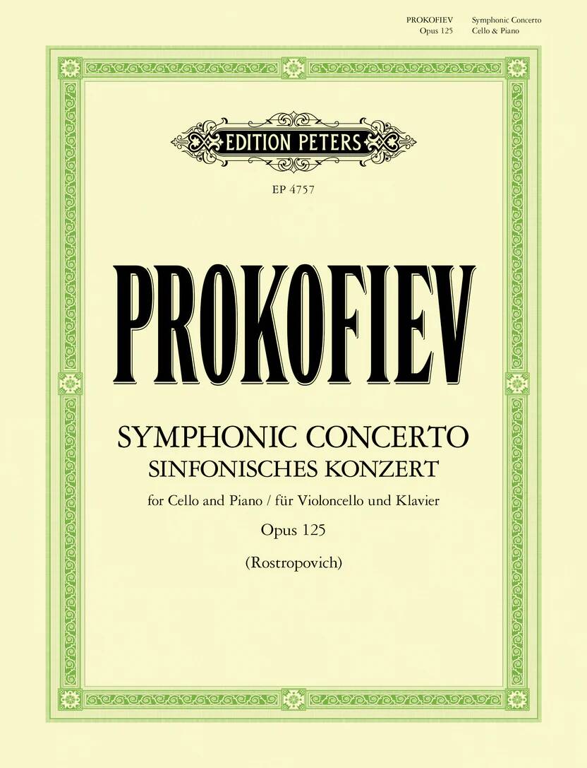 Symphonic Concerto, Op. 125 - Prokofiev/Rostropovich - Cello - Sheet