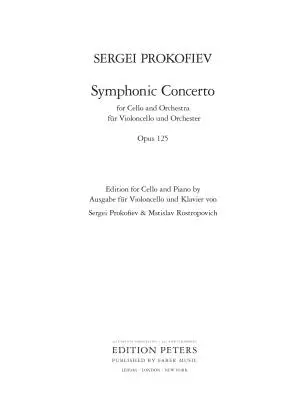 Symphonic Concerto, Op. 125 - Prokofiev/Rostropovich - Cello - Sheet