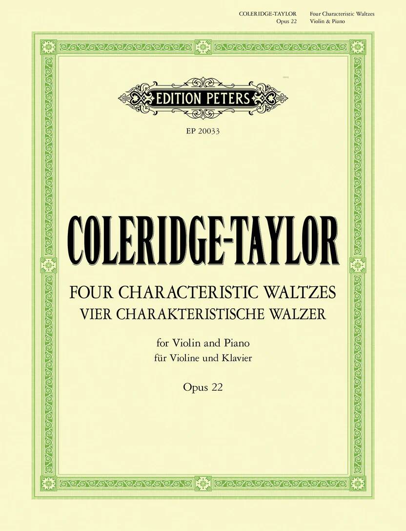 Four Characteristic Waltzes, Op. 22 - Coleridge-Taylor - Violin/Piano - Book