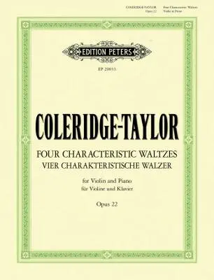 C.F. Peters Corporation - Four Characteristic Waltzes, Op. 22 - Coleridge-Taylor - Violin/Piano - Book