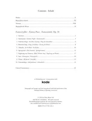 Fantasy Pieces, Op. 39 - Grondahl - Piano - Book