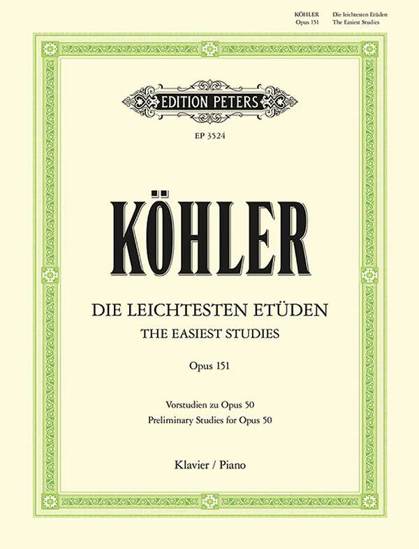 12 Easiest Studies, Op.151 - Kohler/Ruthardt - Piano - Book