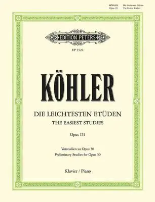 C.F. Peters Corporation - 12 Easiest Studies, Op.151 - Kohler/Ruthardt - Piano - Book