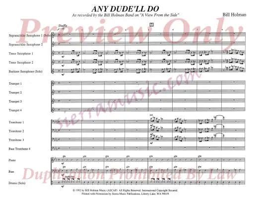 Any Dude\'ll Do - Holman  - Jazz Ensemble - Gr. 4