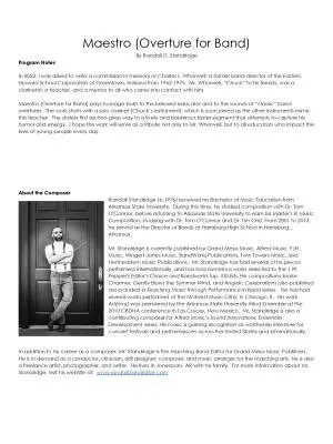 Maestro - Standridge - Concert Band - Gr. 3