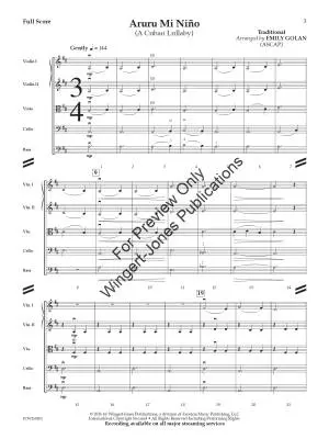 Aruru mi Nino (A Cuban Lullaby) - Golan - String Orchestra - Gr. 2
