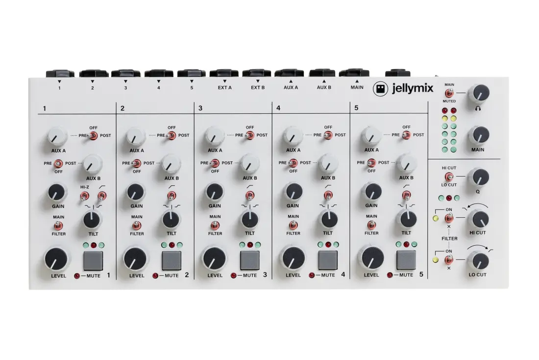 Jellymix Compact Stereo Performance Mixer - White