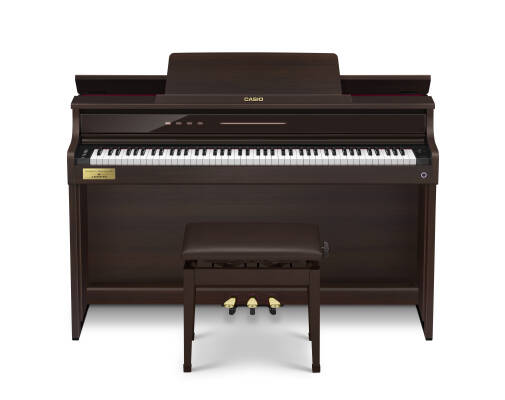 Casio - AP-750 Celviano 88-Key Digital Piano - Brown with Cabinet and Bench