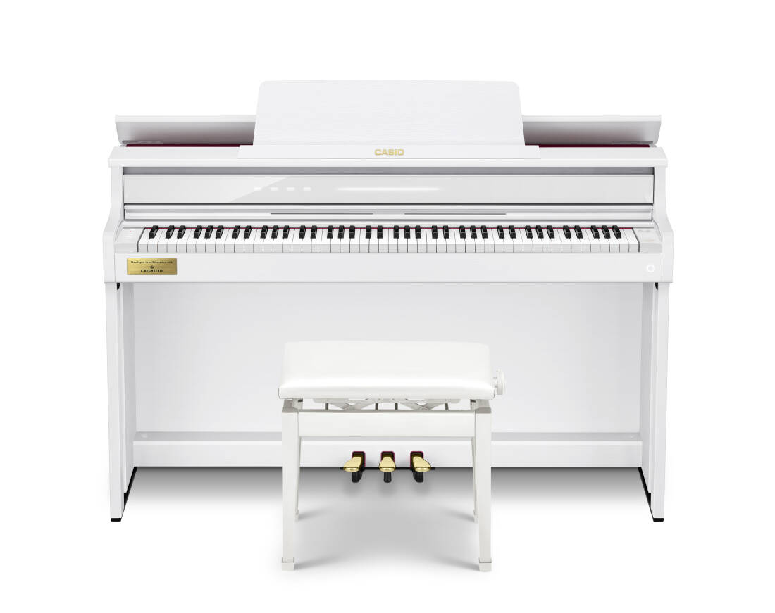 AP-750 Celviano 88-Key Digital Piano - White with Cabinet and Bench