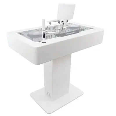 Control Tower DJ Podium 2x 1U Rack Space with Road Case - White