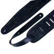 3\'\' Oak Embossed Series Leather Guitar Strap - Black