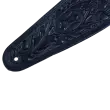 3\'\' Oak Embossed Series Leather Guitar Strap - Black