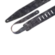 2.5\'\' Distressed Leather Series Guitar Strap - Black & Grey
