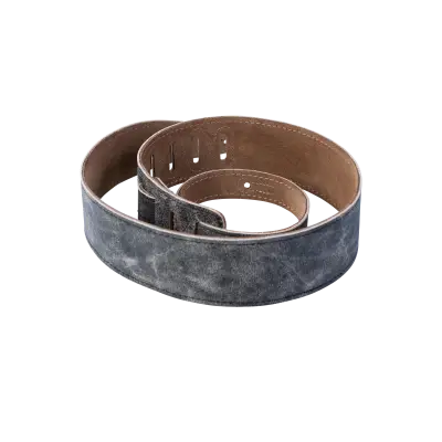 2.5\'\' Distressed Leather Series Guitar Strap - Black & Grey