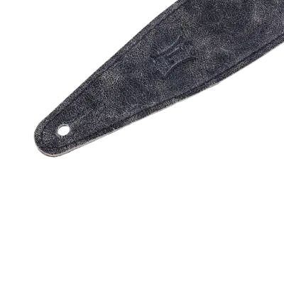 2.5\'\' Distressed Leather Series Guitar Strap - Black & Grey