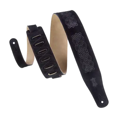 Levys - 2.5 Celtic Embossed Suede Guitar Strap - Black