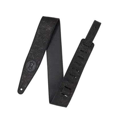 Levys - 2.5 Rebel Leathers Series Guitar Strap - Black