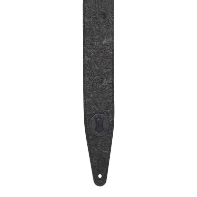 2.5\'\' Rebel Leathers Series Guitar Strap - Black
